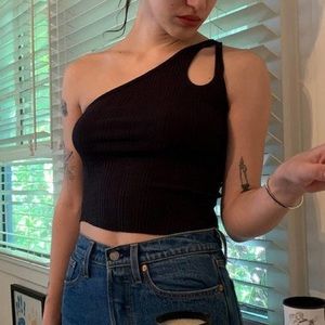 Urban Outfitters Asymmetrical Ribbed Tank Top